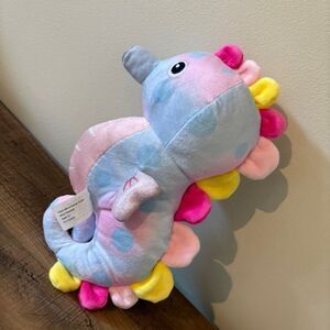 Seahorse Plush Toy Stuffed Animal Pink Blue Yellow Tie Dye Great 11"